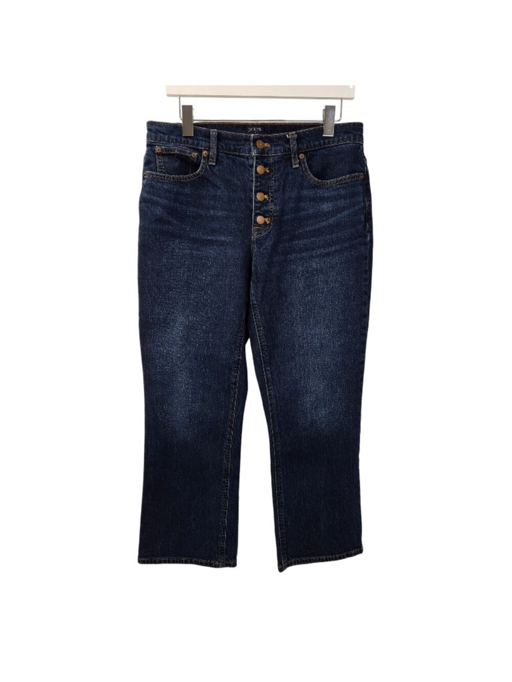 J. Crew Factory Mid-Rise Flare Crop Button Fly Jeans Size 30